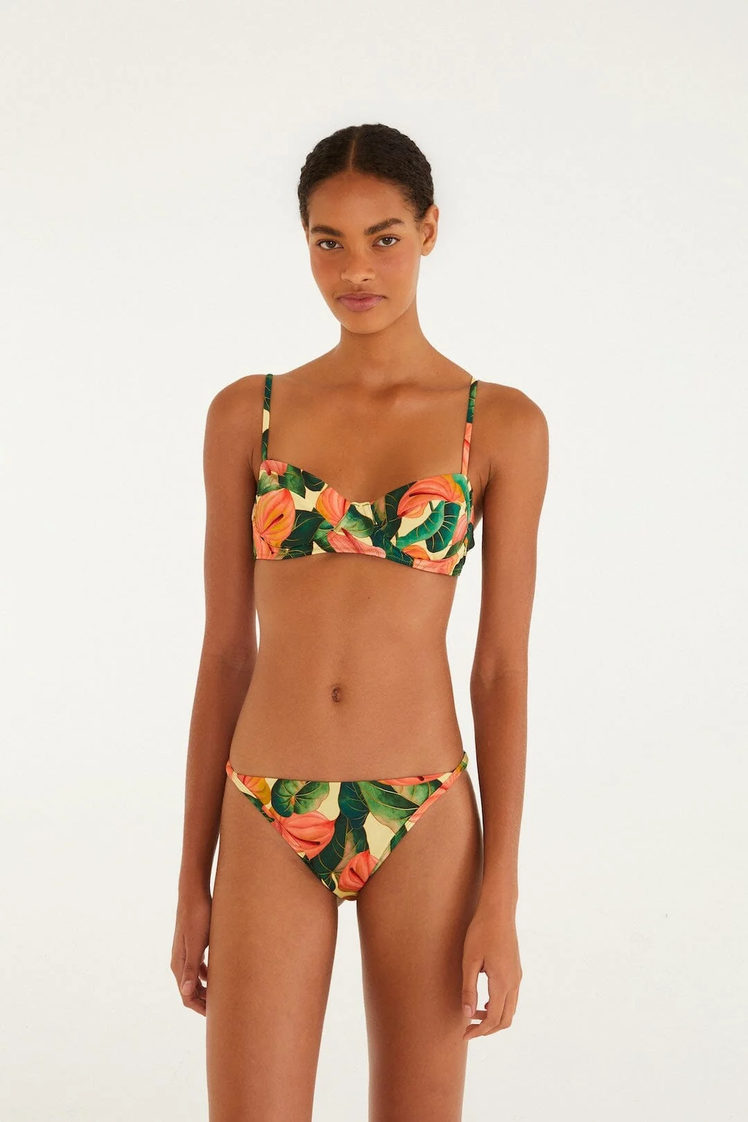 Golden Yellow Anthurium Basic Bikini Bottom