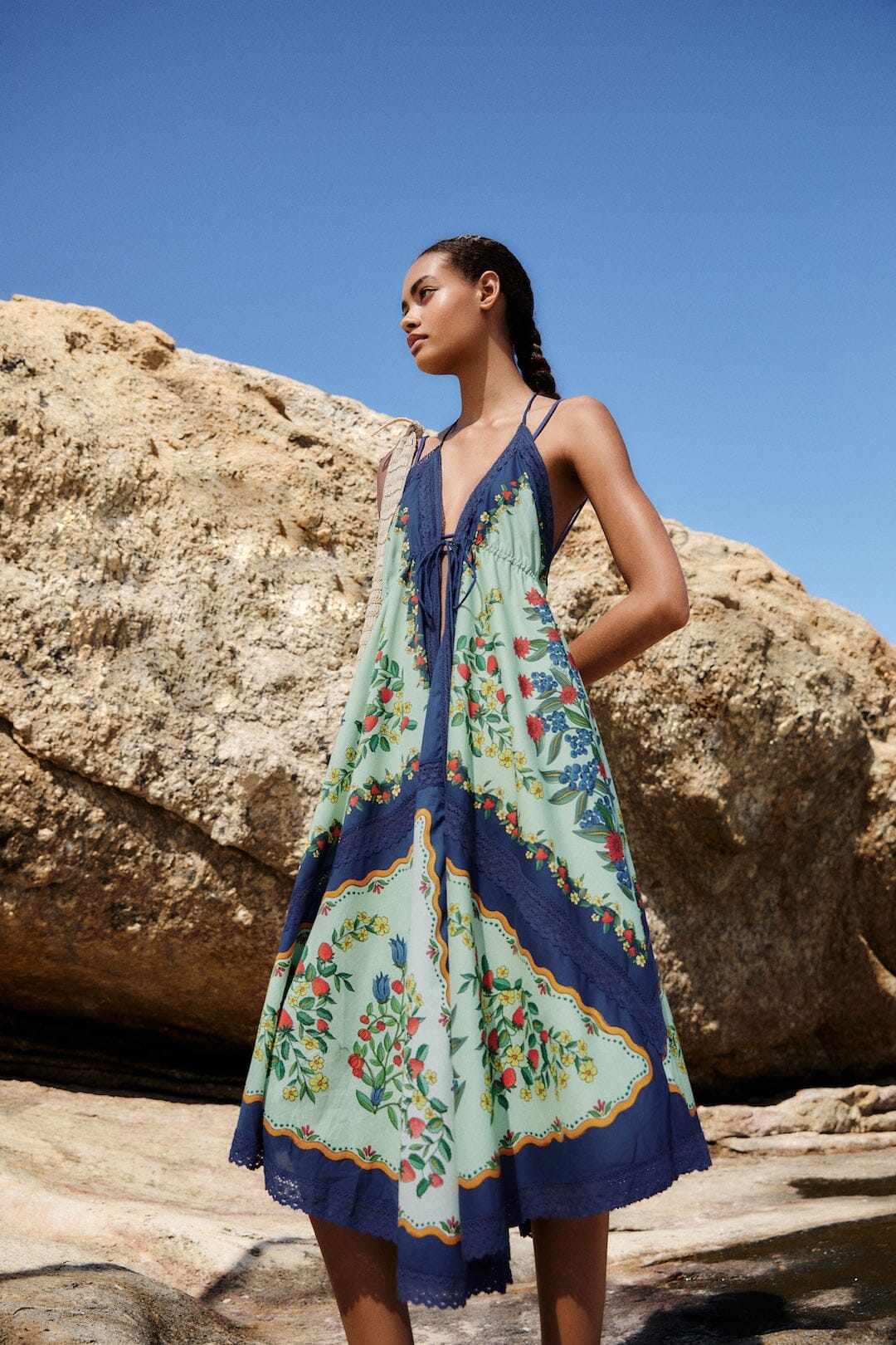 Faded Green Fruit Beauty Maxi Dress