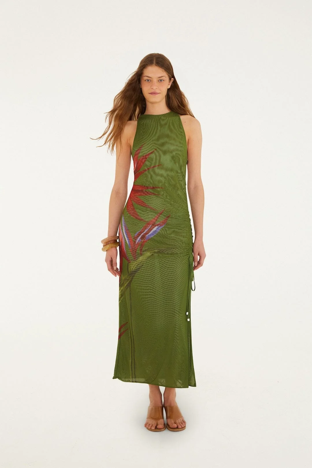 Dark Green Strelitzia Maxi Dress