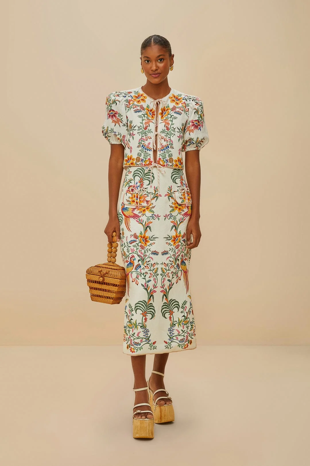 Off-White Delicate Forest Midi Skirt
