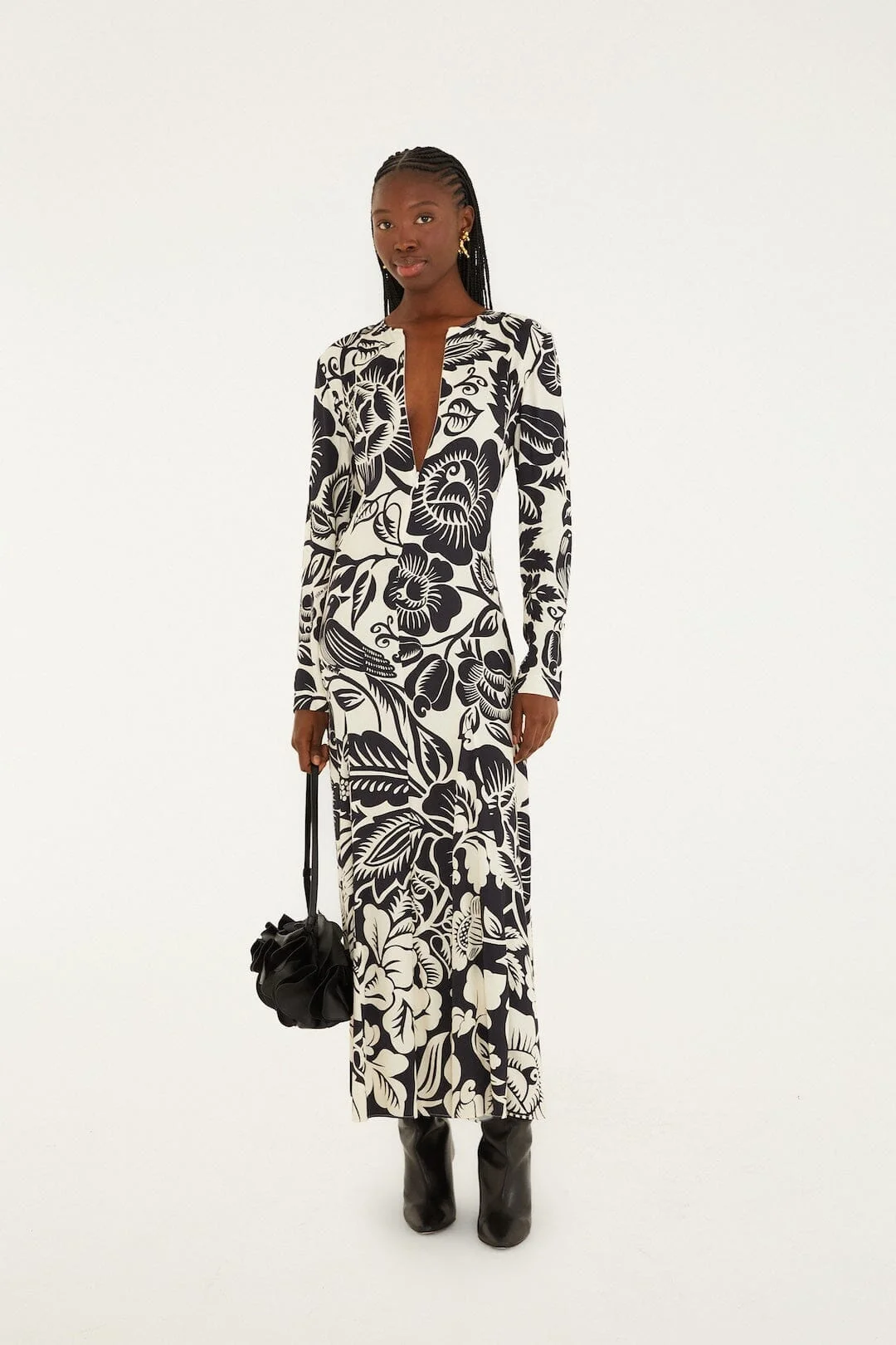 Off-White Cashews And Birds  Maxi Dress