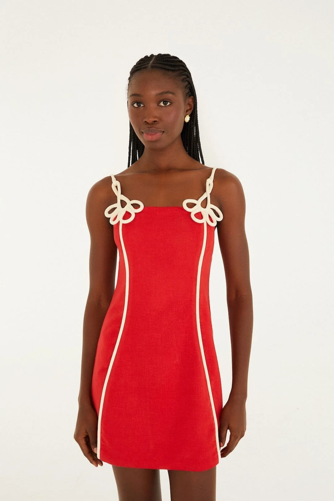 Red 3d Flower Mini Dress