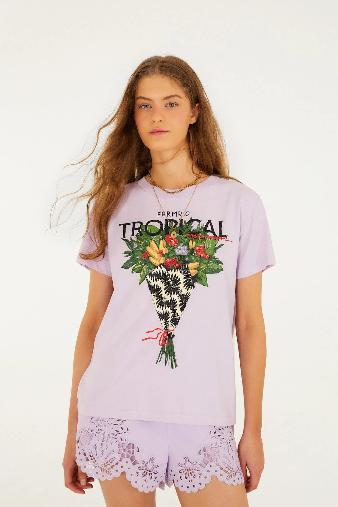 Lilac Tropical Bouquet  T-Shirt