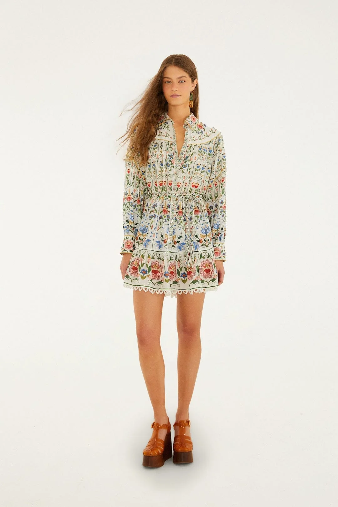 Off-White Stitched Garden Mini Dress