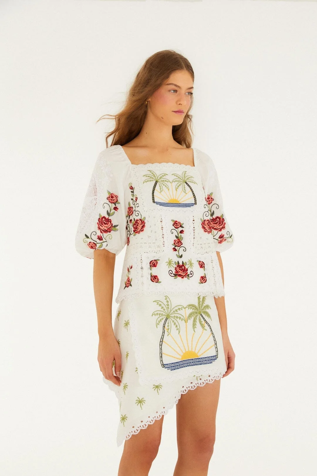 Off-White Tropi Scarf Embroidered Mini Skirt