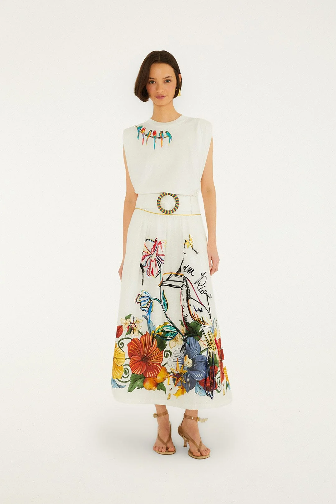 Off-White Tropi Embroidered Maxi Skirt