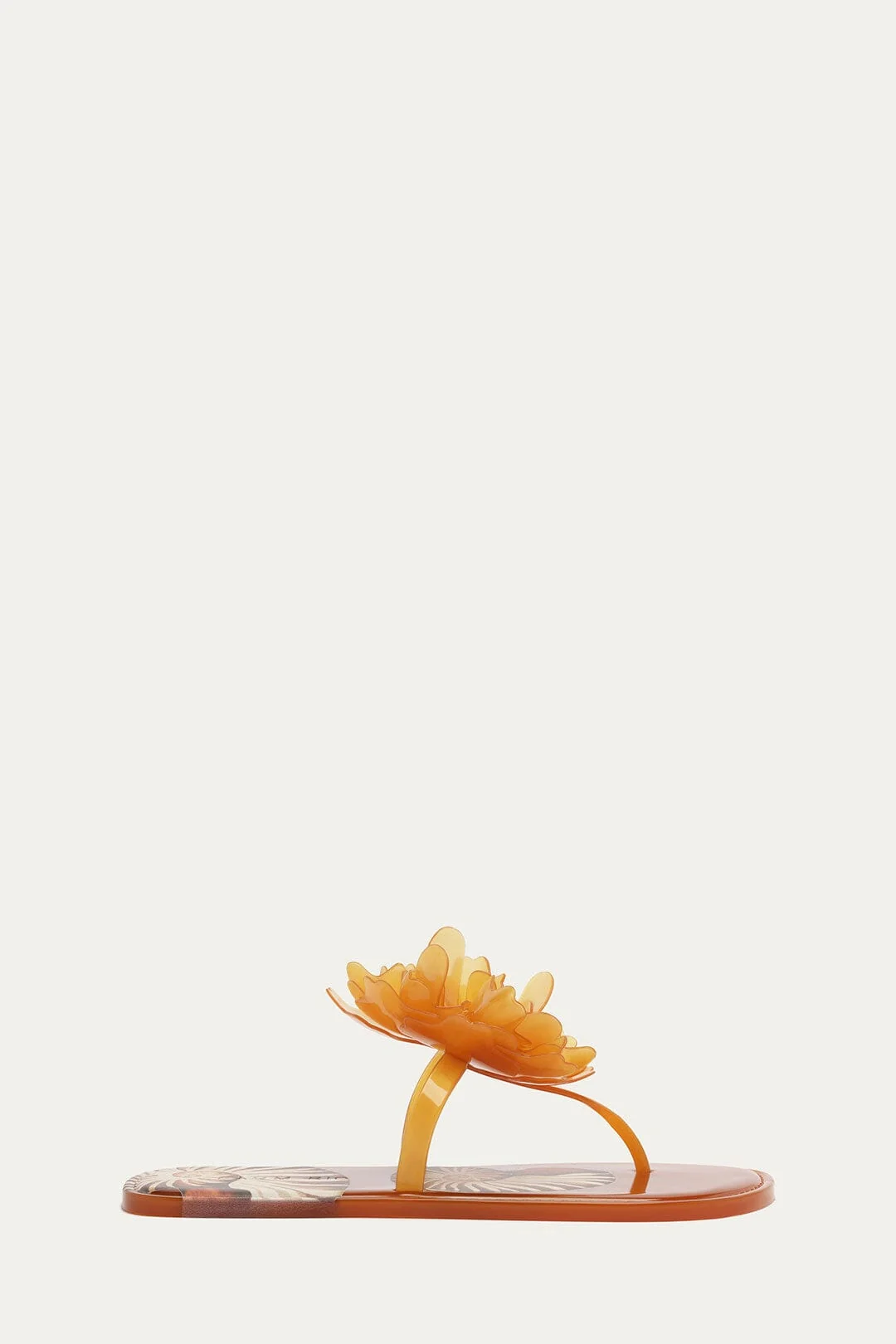 Orange Flower Jelly Flat Sandal
