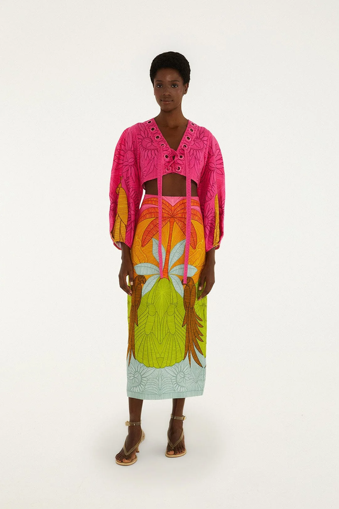 Multicolor Usiacuri Midi Skirt