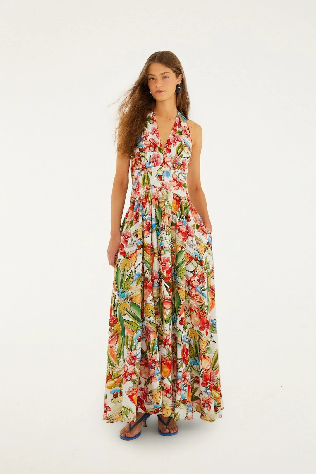Off-White Cocktail Maxi Dress