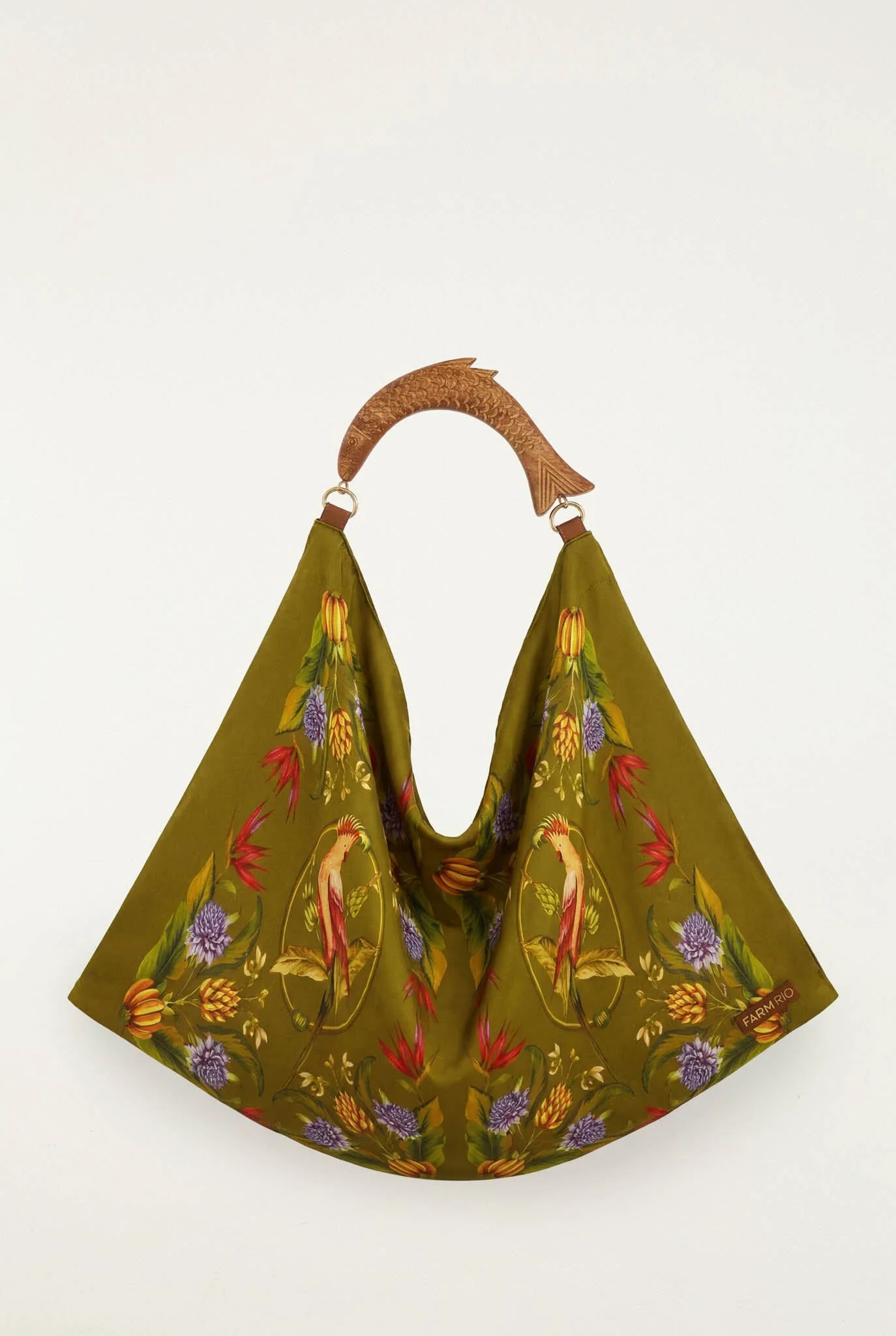 Green Nature Satin Medium Scarf Bag