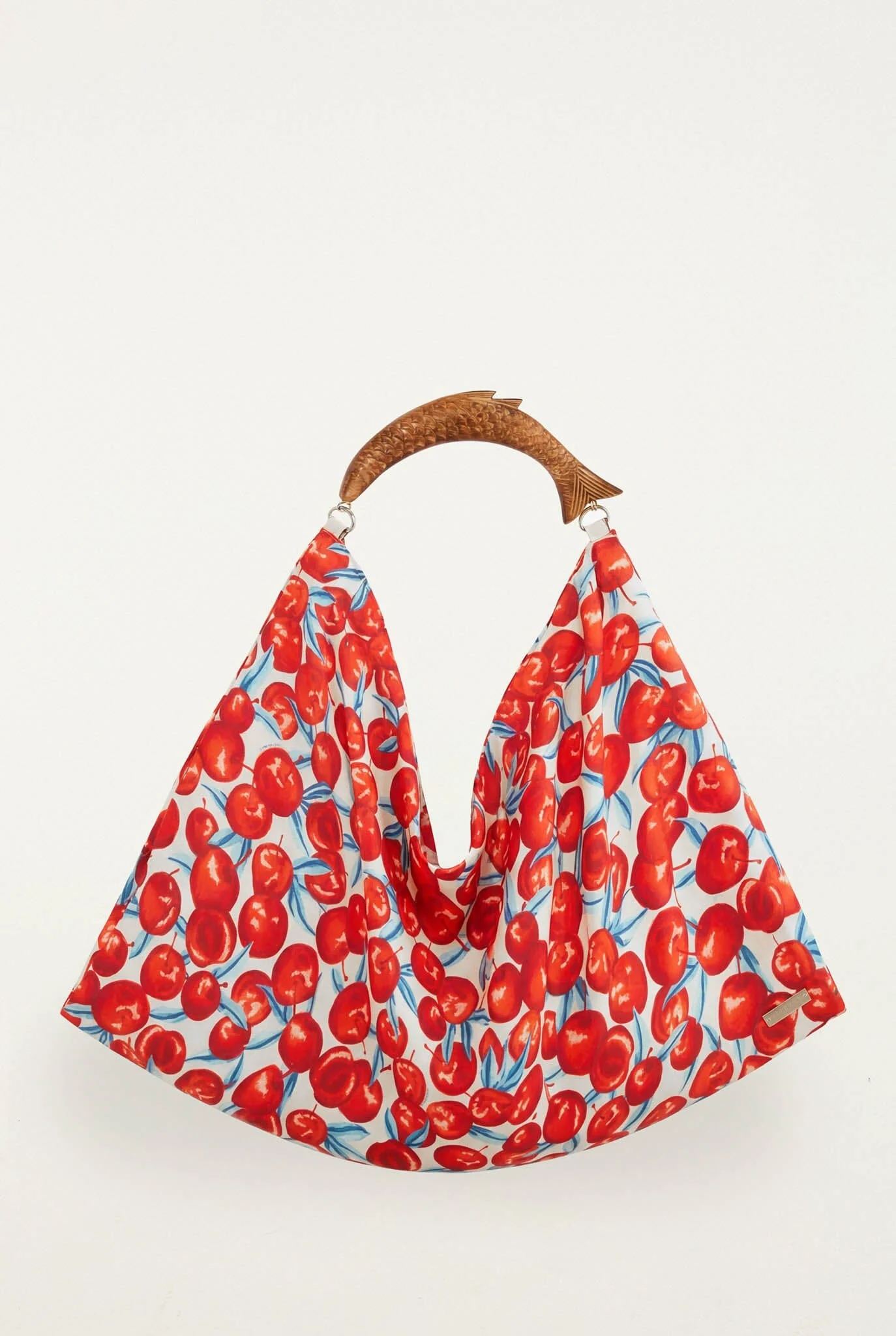 Red Cherry Satin Medium Scarf Bag