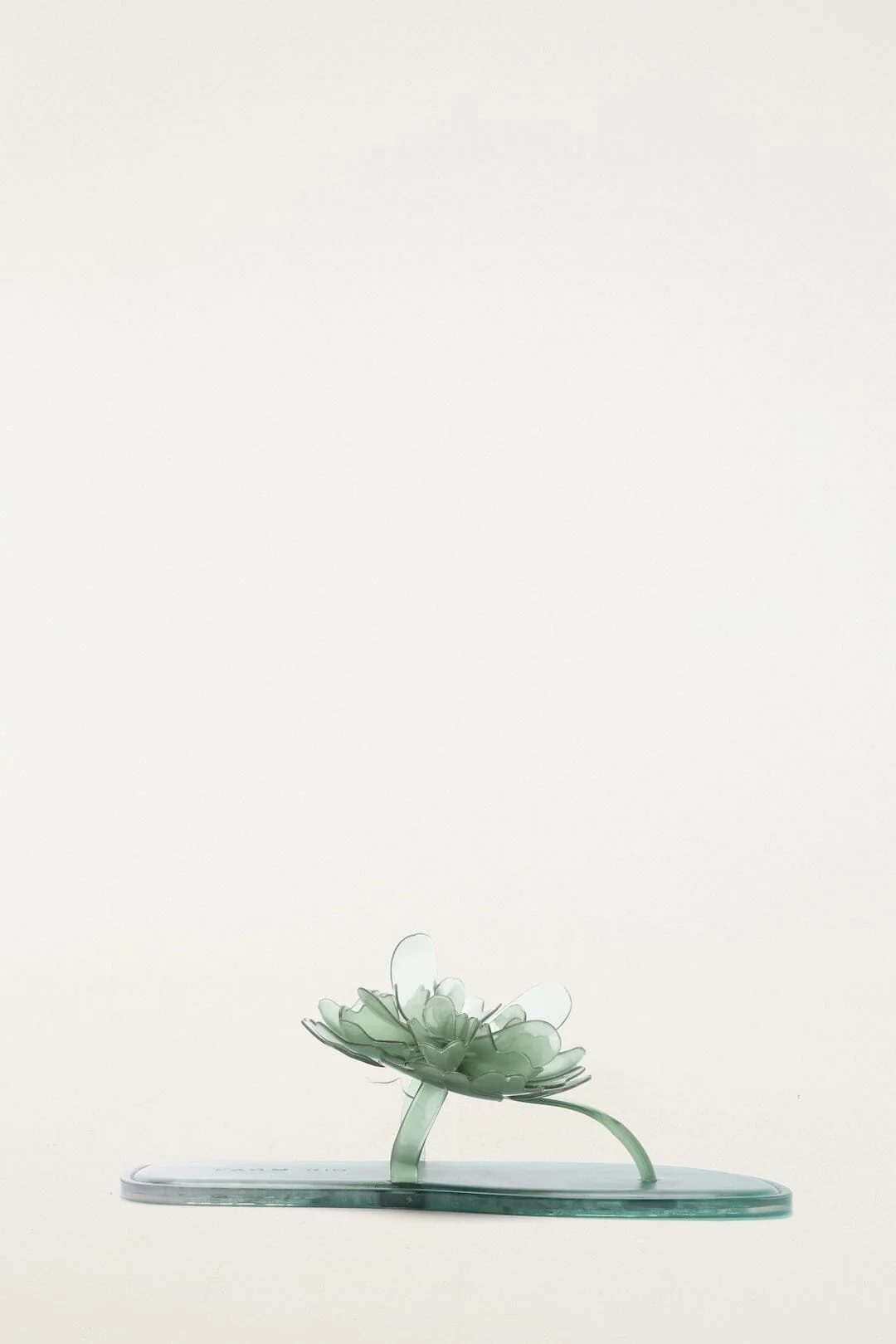 Green Jelly Flower Flat Sandal