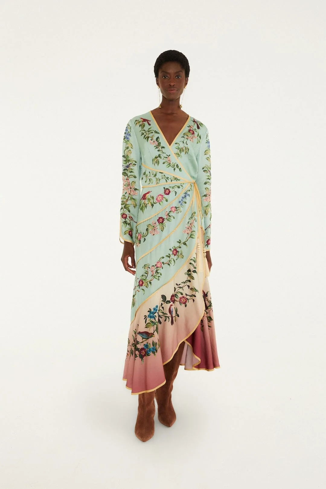 Birds Tree Long Sleeve Maxi Dress