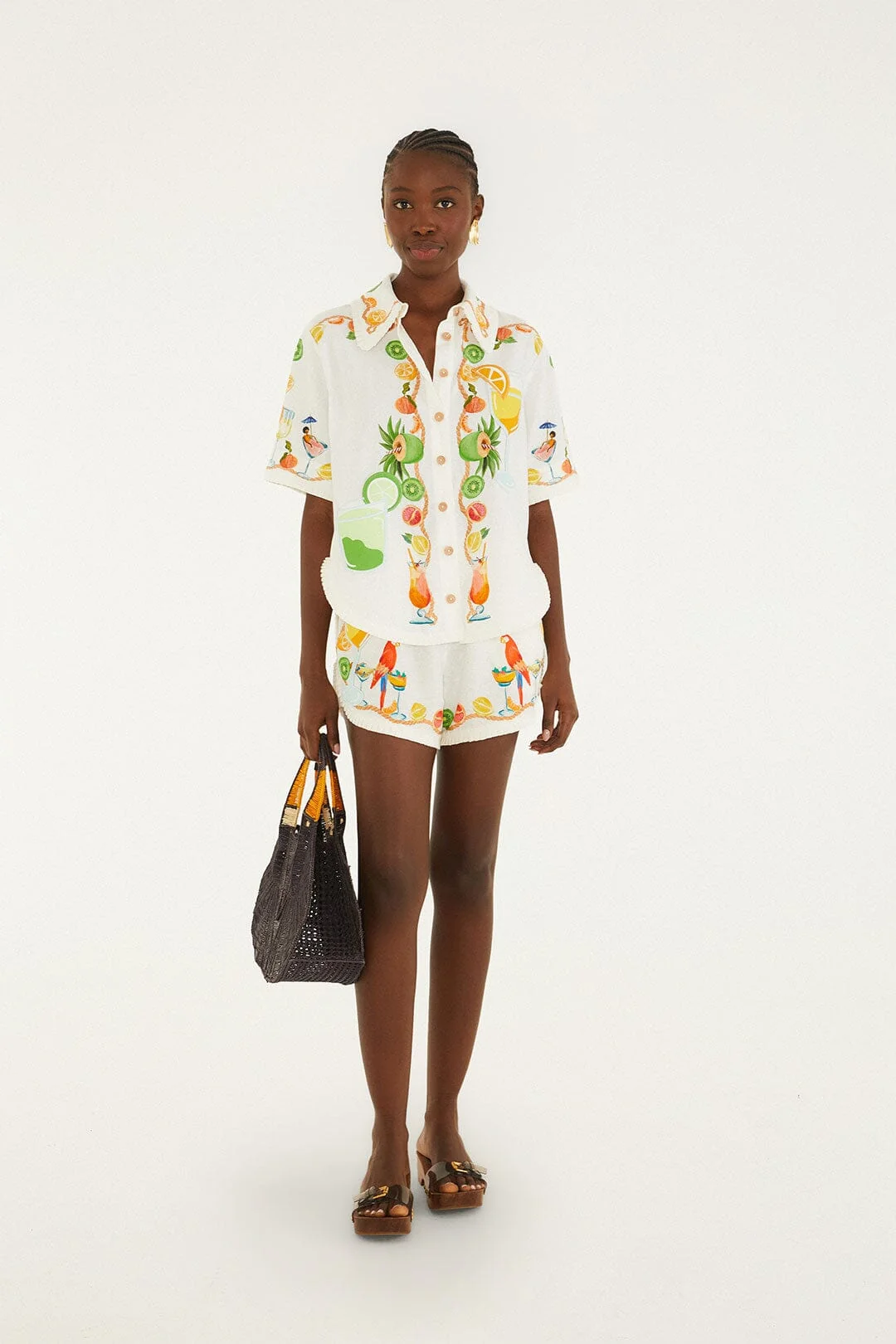 Off-White Biricutico Scarf Embroidered Drawstring Shorts
