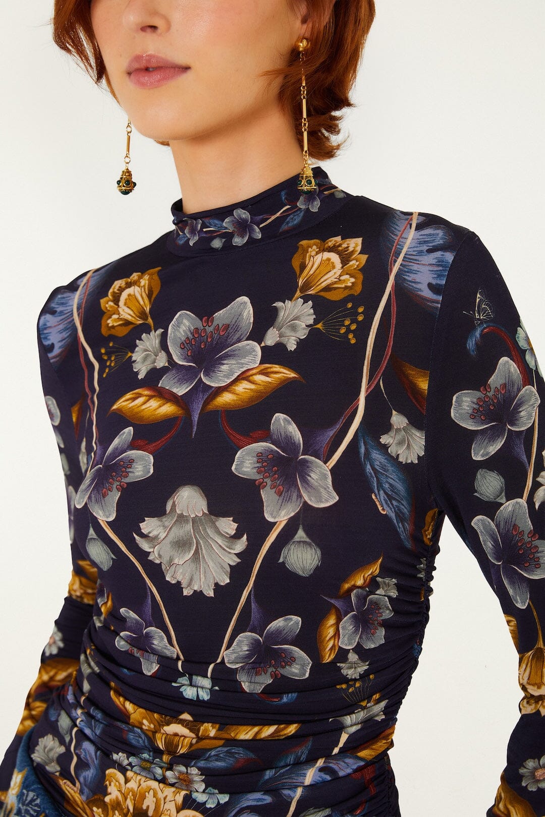 Golden Nature Long Sleeve Jersey Blouse