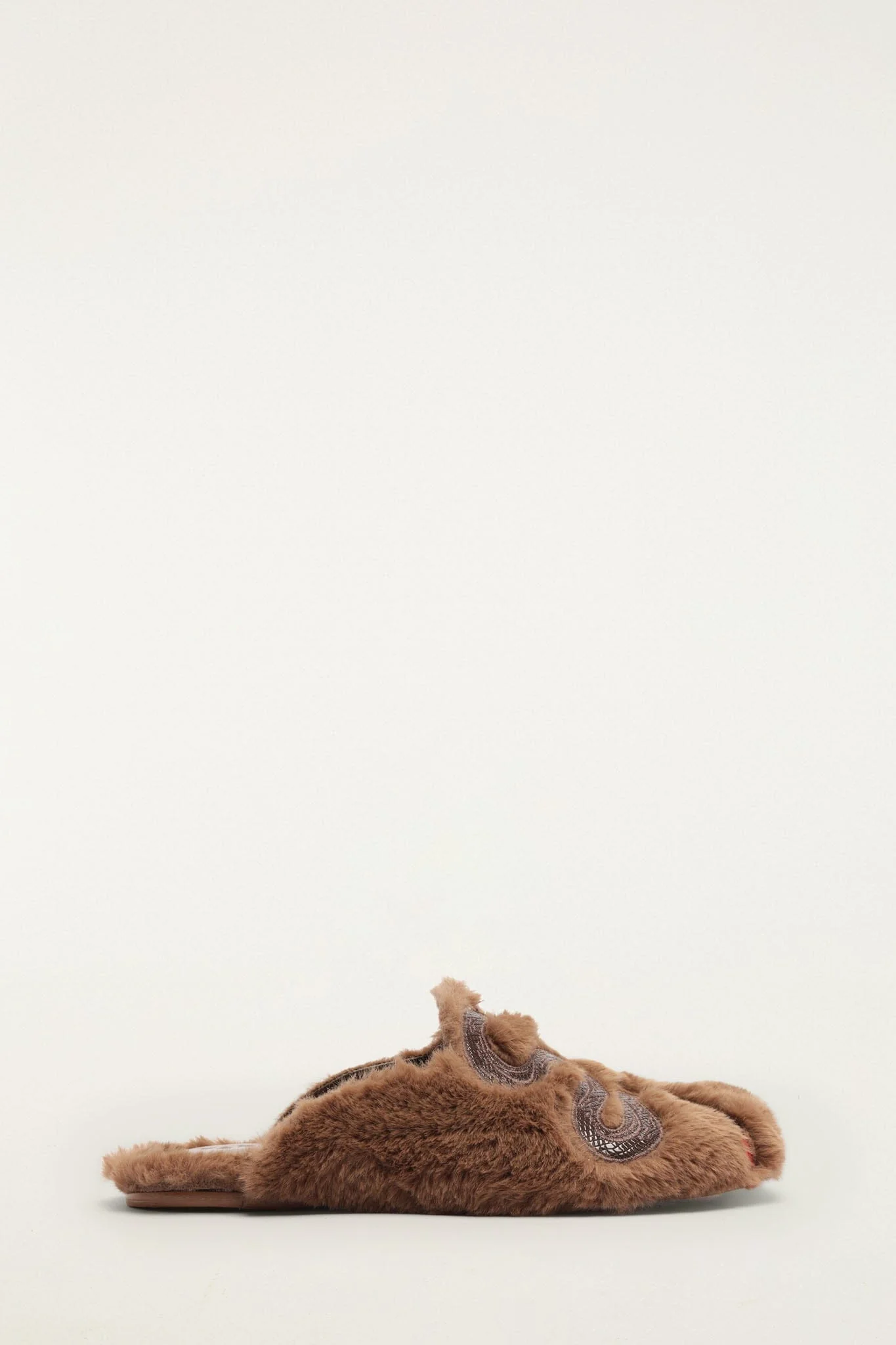 Shearling Snake Mule
