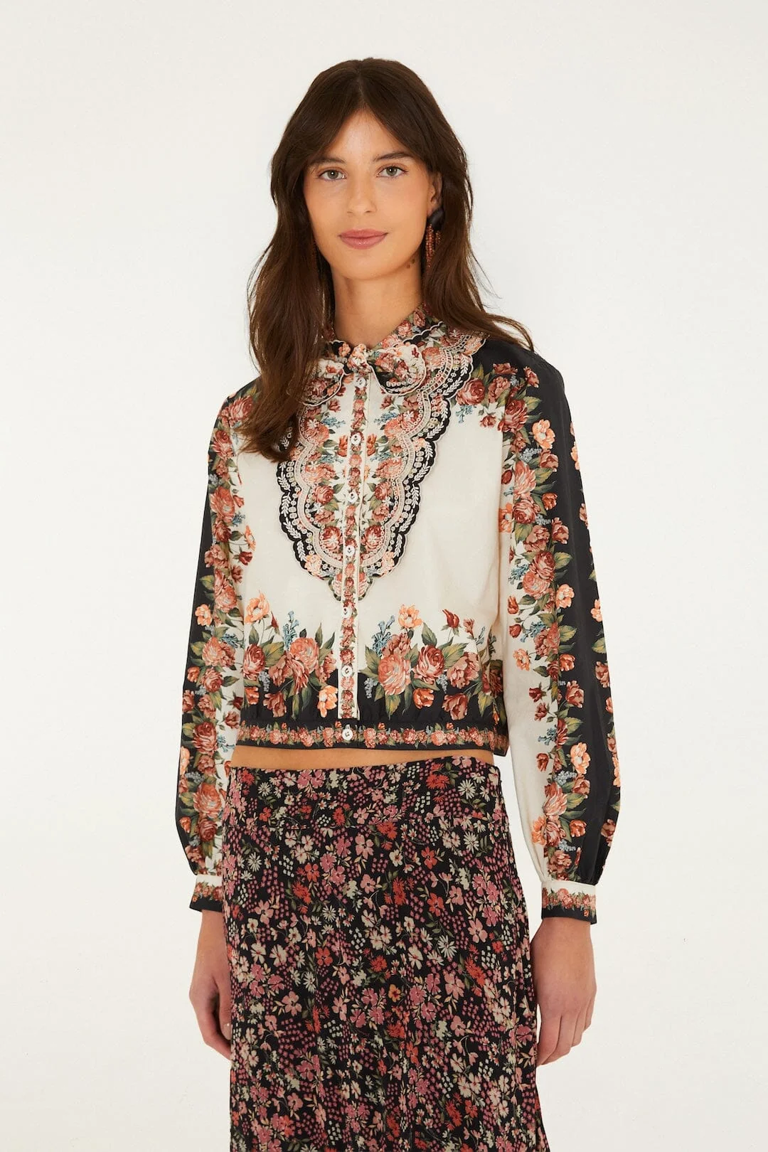 Winter Floral Long Sleeve Shirt